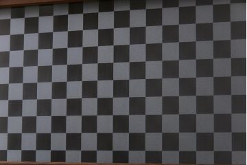 昭和初期　市松模様ガラス　和モダンな雰囲気高まる格子戸(ガラス帯戸、引き戸、建具)2枚セット