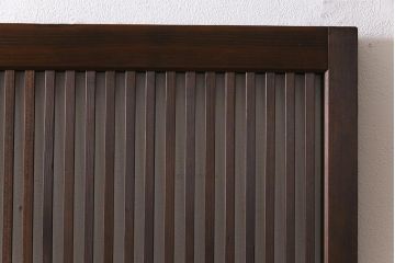 昭和初期　市松模様ガラス　和モダンな雰囲気高まる格子戸(ガラス帯戸、引き戸、建具)2枚セット