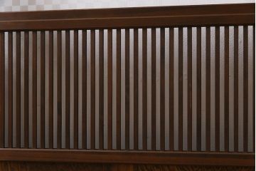 昭和初期　市松模様ガラス　和モダンな雰囲気高まる格子戸(ガラス帯戸、引き戸、建具)2枚セット