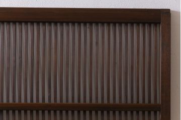 昭和初期　市松模様ガラス　和モダンな雰囲気高まる格子戸(ガラス帯戸、引き戸、建具)2枚セット