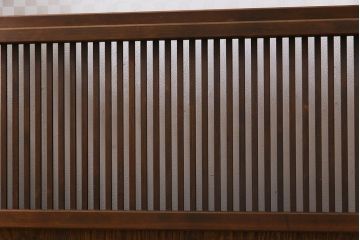 昭和初期　市松模様ガラス　和モダンな雰囲気高まる格子戸(ガラス帯戸、引き戸、建具)2枚セット