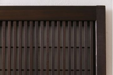 モールガラス　裏障子枠付き　落ち着いた色合いが魅力的な格子戸(ガラス帯戸、引き戸、建具)3枚セット