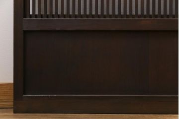 モールガラス　裏障子枠付き　落ち着いた色合いが魅力的な格子戸(ガラス帯戸、引き戸、建具)3枚セット
