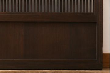 モールガラス　裏障子枠付き　落ち着いた色合いが魅力的な格子戸(ガラス帯戸、引き戸、建具)3枚セット