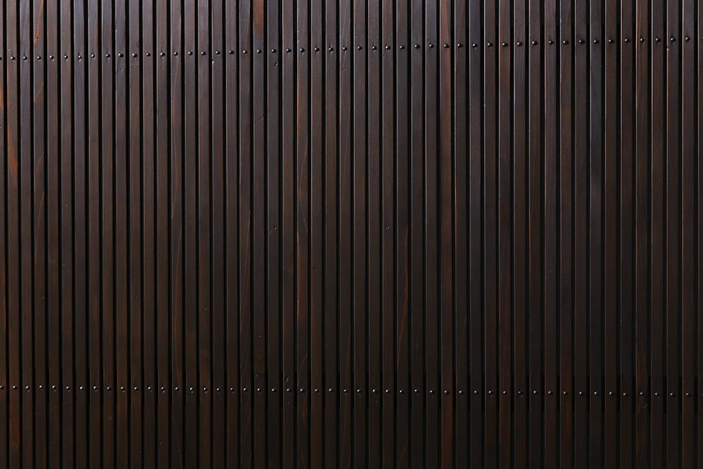 高級品!　変わり花菱ガラス　ヒノキ柾目材　細い桟が並んだ上品な万本格子戸(引き戸、ガラス帯戸、建具)4枚セット