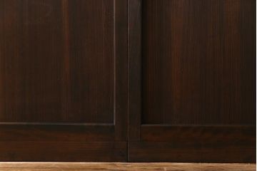 高級品!　変わり花菱ガラス　ヒノキ柾目材　細い桟が並んだ上品な万本格子戸(引き戸、ガラス帯戸、建具)4枚セット