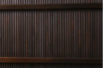 高級品!　変わり花菱ガラス　ヒノキ柾目材　細い桟が並んだ上品な万本格子戸(引き戸、ガラス帯戸、建具)4枚セット