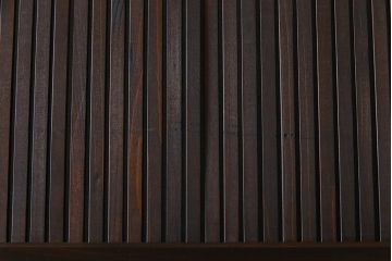 高級品!　変わり花菱ガラス　ヒノキ柾目材　細い桟が並んだ上品な万本格子戸(引き戸、ガラス帯戸、建具)4枚セット