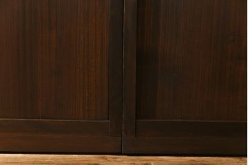 高級品!　変わり花菱ガラス　ヒノキ柾目材　細い桟が並んだ上品な万本格子戸(引き戸、ガラス帯戸、建具)4枚セット