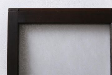 昭和レトロ　色ガラス入り　菱型のデザインがおしゃれなガラス戸(引き戸、建具、窓)2枚セット