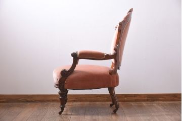 アンティーク家具　イギリスアンティーク　1880年代　ヴィクトリアン様式　アームチェア(サロンチェア、ラウンジチェア)