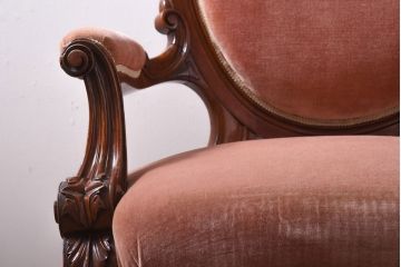 アンティーク家具　イギリスアンティーク　1880年代　ヴィクトリアン様式　アームチェア(サロンチェア、ラウンジチェア)