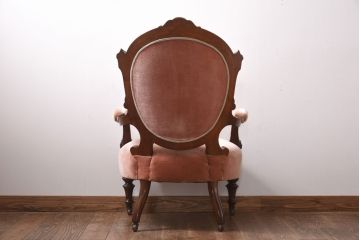 アンティーク家具　イギリスアンティーク　1880年代　ヴィクトリアン様式　アームチェア(サロンチェア、ラウンジチェア)