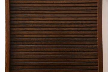 アンティーク家具　イギリスアンティーク　オーク材　凛とした佇まいの蛇腹式扉のファイリングキャビネット(書類ケース、チェスト)