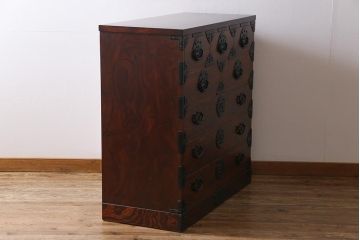 中古美品　伝統民芸家具　岩谷堂箪笥　かくし付き　北上整理箪笥(和タンス、チェスト)