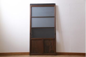 昭和レトロ　素朴な作りが味わい深いガラス戸(引き戸、建具)