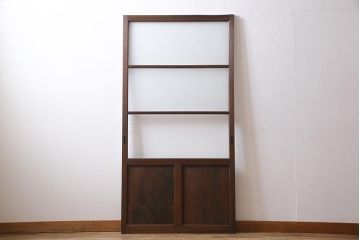 昭和レトロ　素朴な作りが味わい深いガラス戸(引き戸、建具)