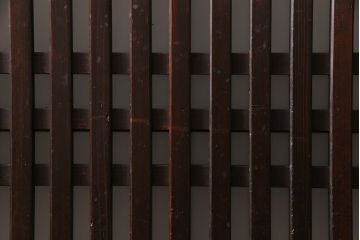 和製アンティーク　杉材　倹飩式裏ガラス　上品な和の空間づくりにおすすめなガラス入り格子帯戸3枚セット(建具、引き戸)