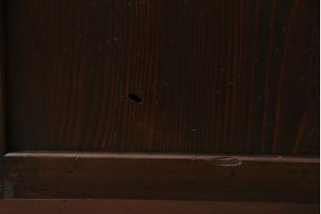 和製アンティーク　杉材　倹飩式裏ガラス　上品な和の空間づくりにおすすめなガラス入り格子帯戸3枚セット(建具、引き戸)