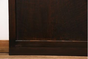 和製アンティーク　杉材　倹飩式裏ガラス　上品な和の空間づくりにおすすめなガラス入り格子帯戸3枚セット(建具、引き戸)