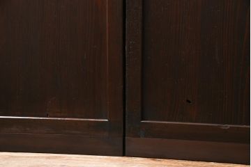 和製アンティーク　杉材　倹飩式裏ガラス　上品な和の空間づくりにおすすめなガラス入り格子帯戸3枚セット(建具、引き戸)