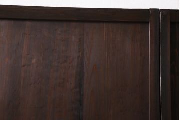 和製アンティーク　杉材　倹飩式裏ガラス　上品な和の空間づくりにおすすめなガラス入り格子帯戸3枚セット(建具、引き戸)