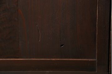 和製アンティーク　杉材　倹飩式裏ガラス　上品な和の空間づくりにおすすめなガラス入り格子帯戸3枚セット(建具、引き戸)