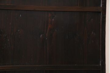 和製アンティーク　杉材　濃い色合いが渋さを醸し出す板戸(帯戸、引き戸、建具)2枚セット