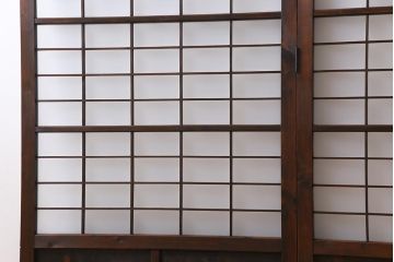 和製アンティーク　すりガラス入り　古い建具をリメイクしたパーテーション(衝立、間仕切り)