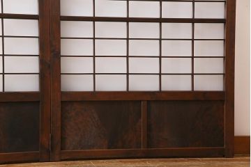 和製アンティーク　すりガラス入り　古い建具をリメイクしたパーテーション(衝立、間仕切り)