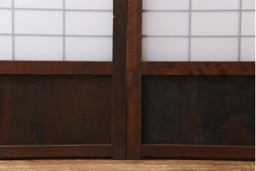 和製アンティーク　すりガラス入り　古い建具をリメイクしたパーテーション(衝立、間仕切り)