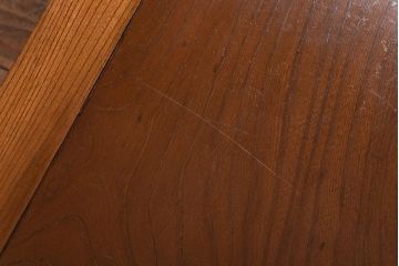 レトロ家具　昭和レトロ　ケヤキ材　プレーンな木味が魅力の折り畳み式座卓(角ちゃぶ台、ローテーブル)