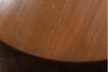 レトロ家具　昭和初期　栓材　レトロで風情のある丸ちゃぶ台(座卓、ローテーブル)