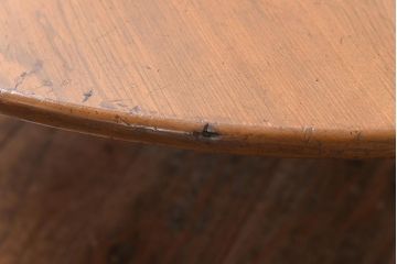 レトロ家具　昭和初期　栓材　レトロで風情のある丸ちゃぶ台(座卓、ローテーブル)