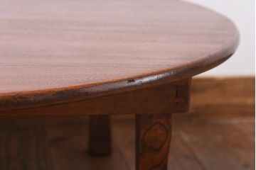 レトロ家具　昭和初期　折り畳み式　レトロな雰囲気が魅力の丸ちゃぶ台(ローテーブル、座卓)