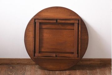レトロ家具　昭和初期　折り畳み式　レトロな雰囲気が魅力の丸ちゃぶ台(ローテーブル、座卓)