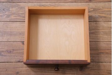 中古　松本民芸家具　シックな雰囲気漂うC型電話台(サイドチェスト、引き出し、収納棚)(定価約11万円)(1)