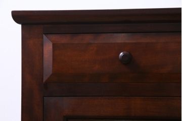 中古　松本民芸家具　シックな雰囲気漂うC型電話台(サイドチェスト、引き出し、収納棚)(定価約11万円)(1)