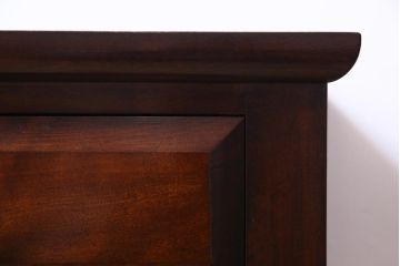 中古　松本民芸家具　シックな雰囲気漂うC型電話台(サイドチェスト、引き出し、収納棚)(定価約11万円)(1)