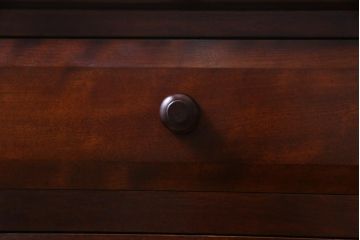 中古　松本民芸家具　シックな雰囲気漂うC型電話台(サイドチェスト、引き出し、収納棚)(定価約11万円)(1)