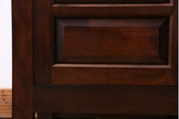 中古　松本民芸家具　シックな雰囲気漂うC型電話台(サイドチェスト、引き出し、収納棚)(定価約11万円)(1)