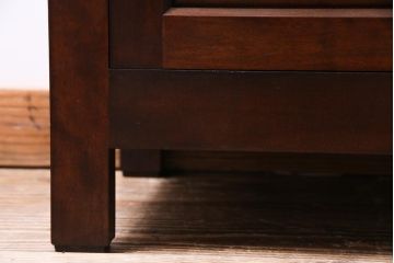 中古　松本民芸家具　シックな雰囲気漂うC型電話台(サイドチェスト、引き出し、収納棚)(定価約11万円)(1)