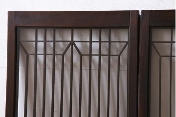 ラフジュ工房オリジナル　リメイク家具　アンティークの書院戸を使った和モダンな戸棚(ガラス戸棚、収納棚、サイドボード、組子)