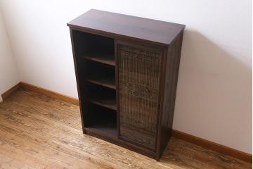 ラフジュ工房オリジナル　リメイク家具　アンティークの書院戸を使った和モダンな戸棚(ガラス戸棚、収納棚、サイドボード、組子)