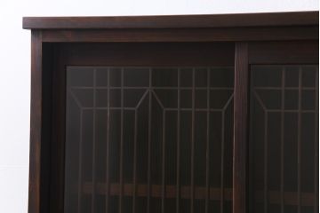 ラフジュ工房オリジナル　リメイク家具　アンティークの書院戸を使った和モダンな戸棚(ガラス戸棚、収納棚、サイドボード、組子)