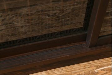 ラフジュ工房オリジナル　リメイク家具　アンティークの書院戸を使った和モダンな戸棚(ガラス戸棚、収納棚、サイドボード、組子)