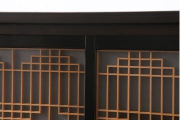 ラフジュ工房オリジナル　リメイク家具　アンティークの書院戸を使った和モダンな戸棚(ガラス戸棚、収納棚、サイドボード、組子)(2)