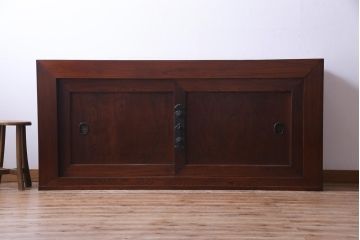 アンティーク家具　和製アンティーク　上手物!六尺　前面総ケヤキ材 美しい杢目を堪能できる箪笥サイドボード(収納箪笥、夜具箪笥、水屋箪笥)