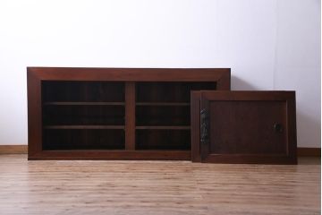アンティーク家具　和製アンティーク　上手物!六尺　前面総ケヤキ材 美しい杢目を堪能できる箪笥サイドボード(収納箪笥、夜具箪笥、水屋箪笥)