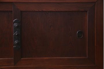 アンティーク家具　和製アンティーク　上手物!六尺　前面総ケヤキ材 美しい杢目を堪能できる箪笥サイドボード(収納箪笥、夜具箪笥、水屋箪笥)